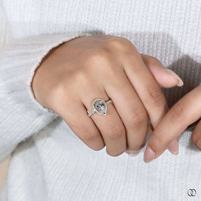 Antique engagement ring style pear engagement ring design

