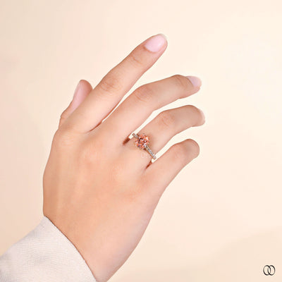 unique setting ring cushion cut diamond ring
