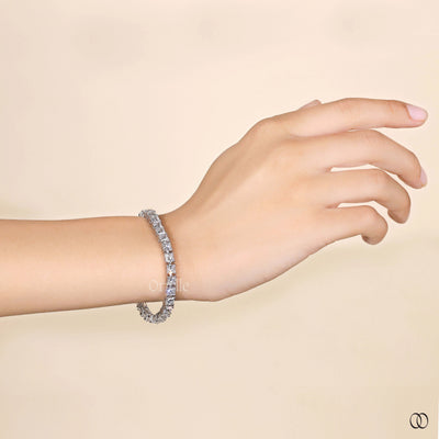 prong set bracelet princess cut tennis style
