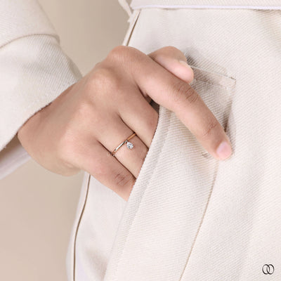 handmade ring pear cut solitaire engagement ring
