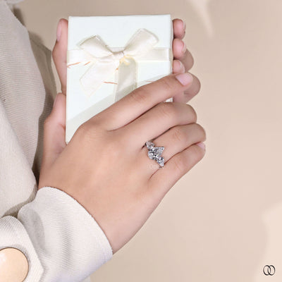 pear cut engagement ring white gold diamond ring
