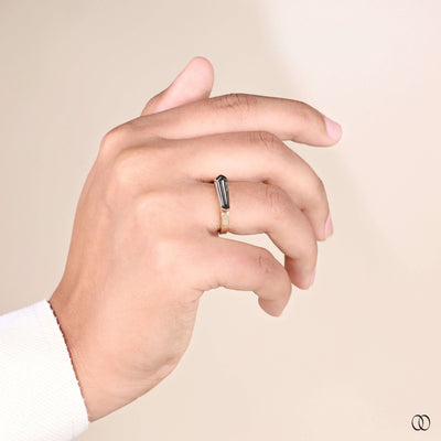 moissanite engagement ring tapered baguette ring
