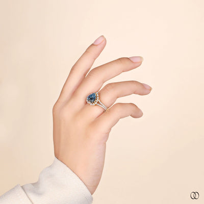 unique setting ring heart halo diamond ring
