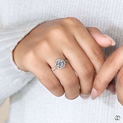 Antique engagement ring inspired round brilliant engagement ring
