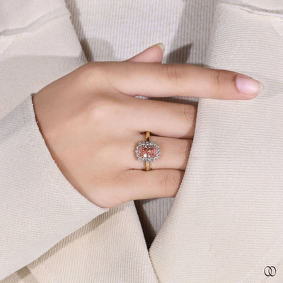 unique design ring sunburst halo diamond
