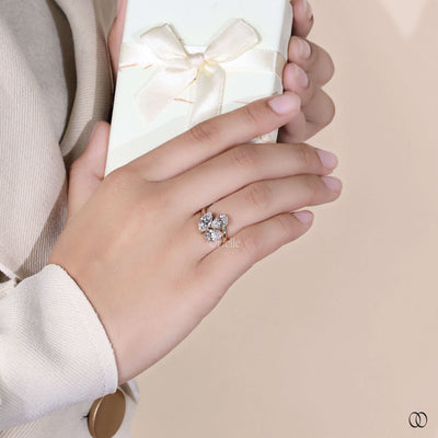 unique design ring bypass diamond engagement ring
