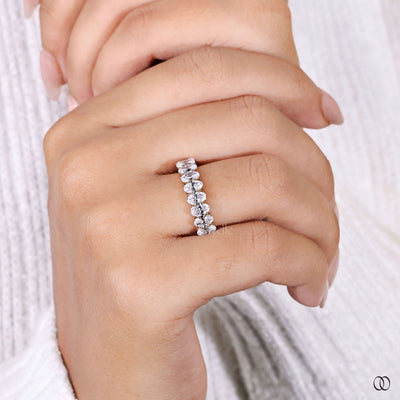 unique setting band half eternity ring

