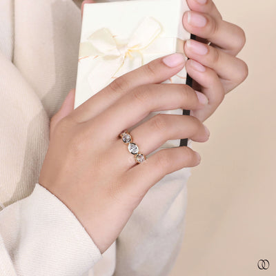 handmade oval diamond wedding band full eternity
