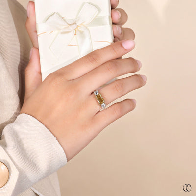 pave engagement ring canary yellow gold ring
