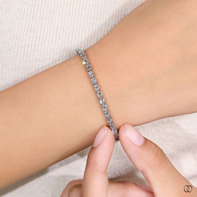 east west oval diamond bracelet tennis style
