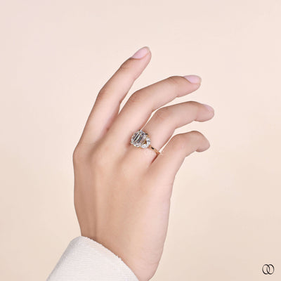lab grown diamond ring hidden halo design
