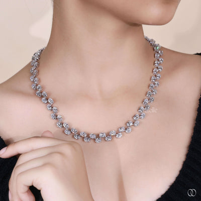 designer oval diamond necklace luxury chain
