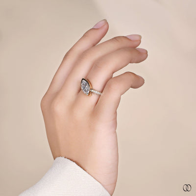 yellow gold ring marquise diamond engagement ring
