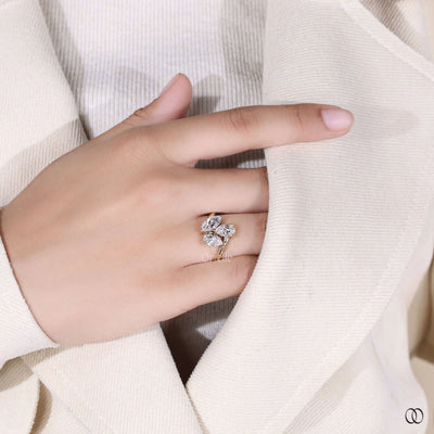 lab grown diamond ring bypass engagement ring
