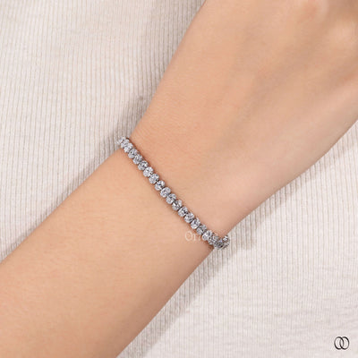 handmade bracelet oval diamond tennis design
