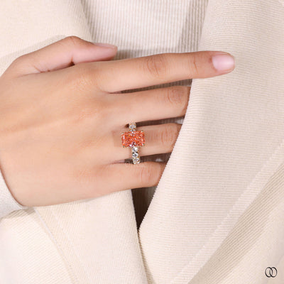 unique design ring hidden halo gold ring
