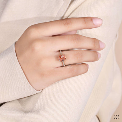 bridge accent ring cushion cut diamond ring

