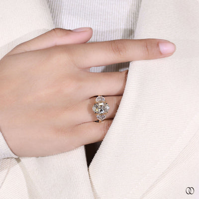 lab grown diamond ring oval engagement ring
