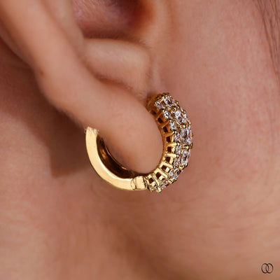 handmade 14k yellow gold diamond earrings
