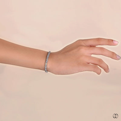 white gold bracelet oval diamond tennis style
