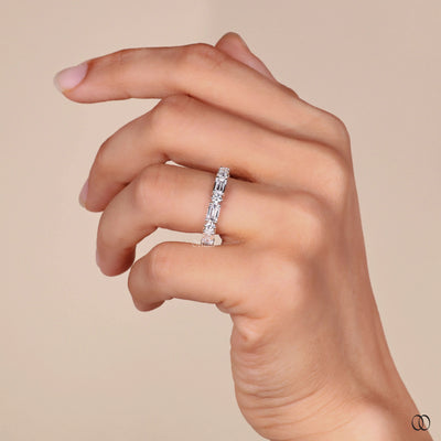 white gold wedding band multi shape diamonds
