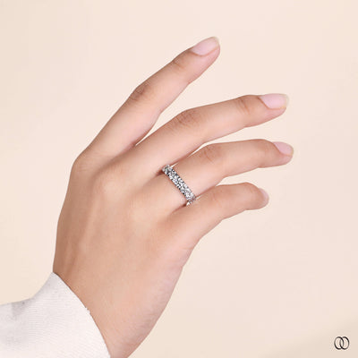unique design ring white gold eternity band
