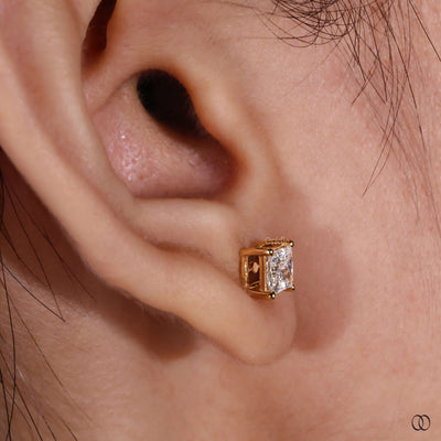 designer earrings princess cut diamond studs
