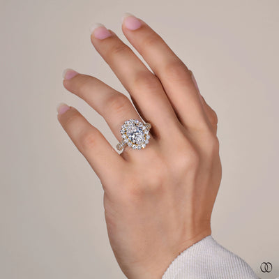 Handmade ring with delicate craftsmanship and diamond accents
