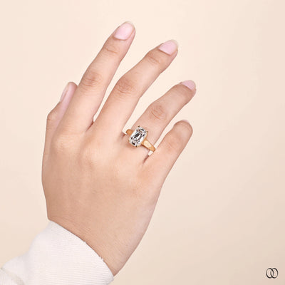handmade ring elongated cushion diamond ring

