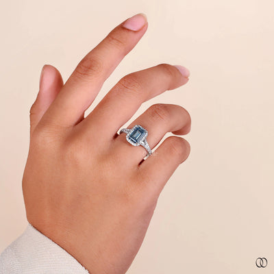 white gold engagement rings emerald diamond
