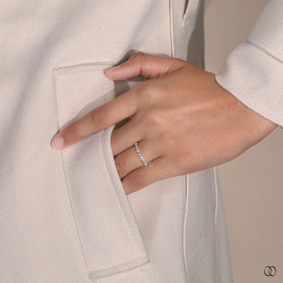 marquise cut wedding band shared prong setting
