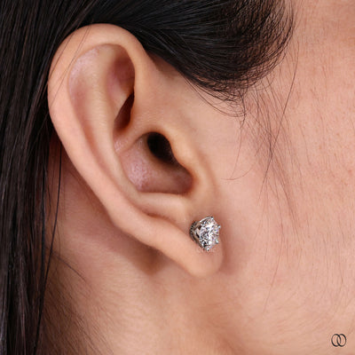 simple earrings white gold diamond studs
