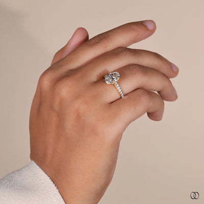 Lab grown diamond ring with a classic engagement setting
