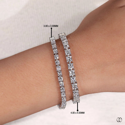 designer princess cut tennis bracelet style
