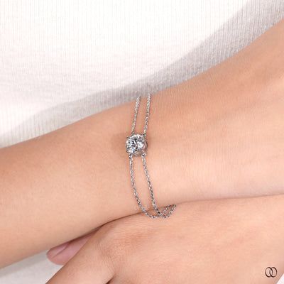 white gold bracelet delicate diamond chain
