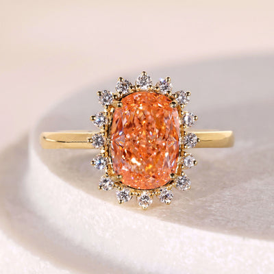 elongated cushion cut engagement ring yellow gold