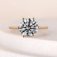 Solitaire Set Brilliant Cut Round Diamond Ring Unique Style