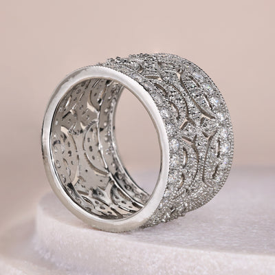 white gold wedding band round diamond band
