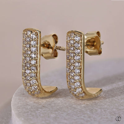 round diamond hoop earrings yellow gold style
