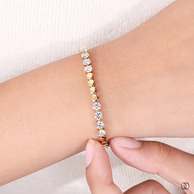 yellow gold tennis bracelet diamond elegance
