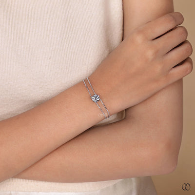 double chain style bracelet round diamond design
