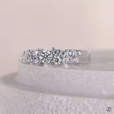 side stone wedding band white gold ring
