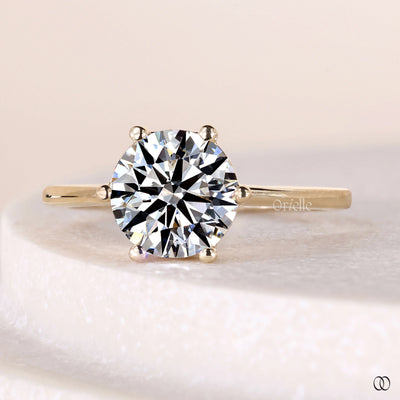 yellow gold ring brilliant cut diamond ring
