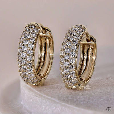 diamond earring settings round cut hoop design
