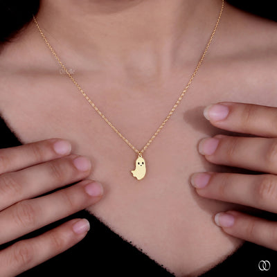 Halloween Style Women Ghost Minimalist Gold Pendant