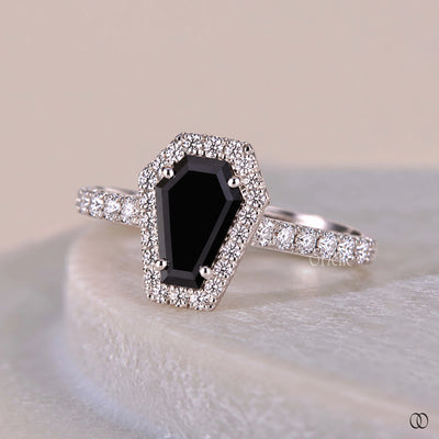 White gold engagement ring with elegant diamond accents