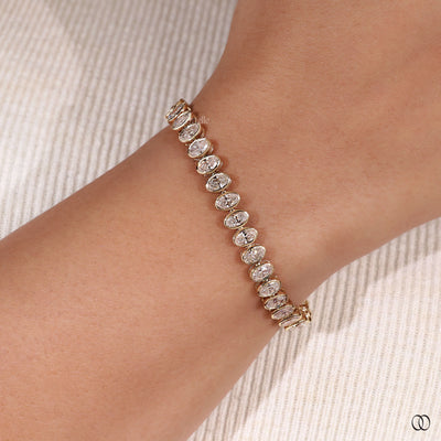 white gold bracelet oval diamond tennis style
