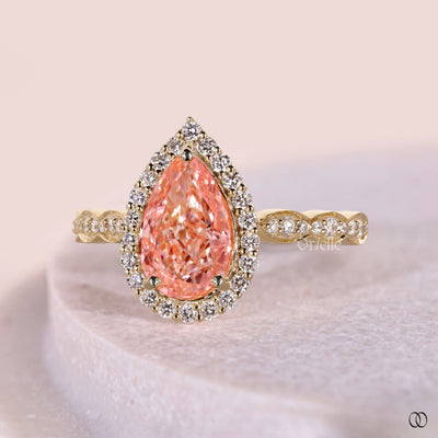Yellow gold engagement ring with elegant diamond accents
