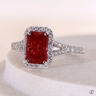pave setting radiant cut yellow diamond ring
