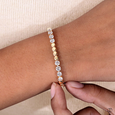 yellow gold tennis bracelet diamond elegance
